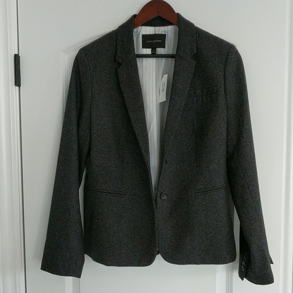 New dark grey blazer with colored specks